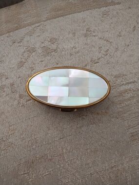 Vintage Max Factor Mother of Pearl Lipstick Case Compact - Made in England